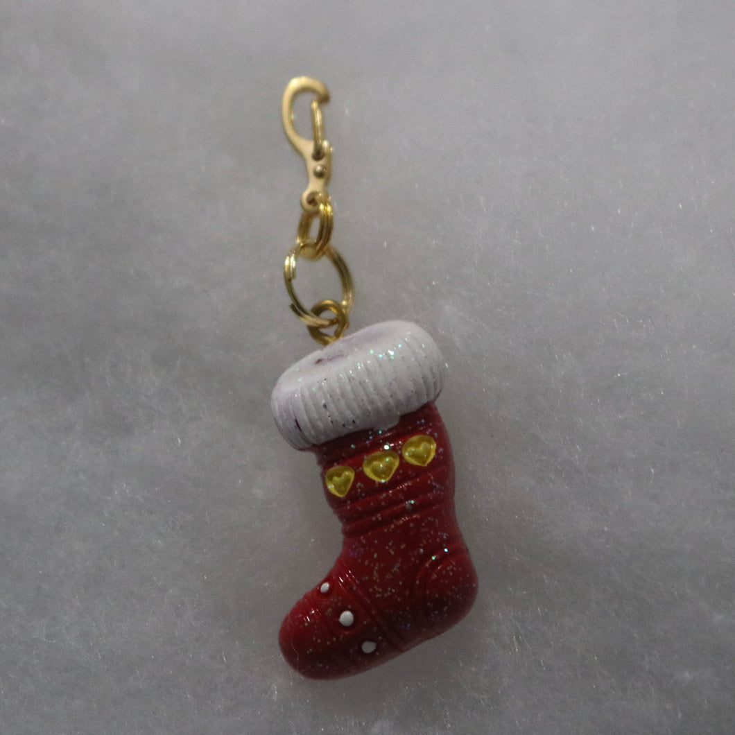 Christmas Heart Stocking Charm